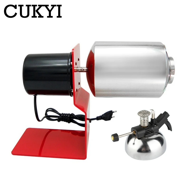 CUKYI Household Electric Coffee Bean Roaster Nuts Bean Baking Machine Grain Drying Roasting machine Drum Type gas stove heating