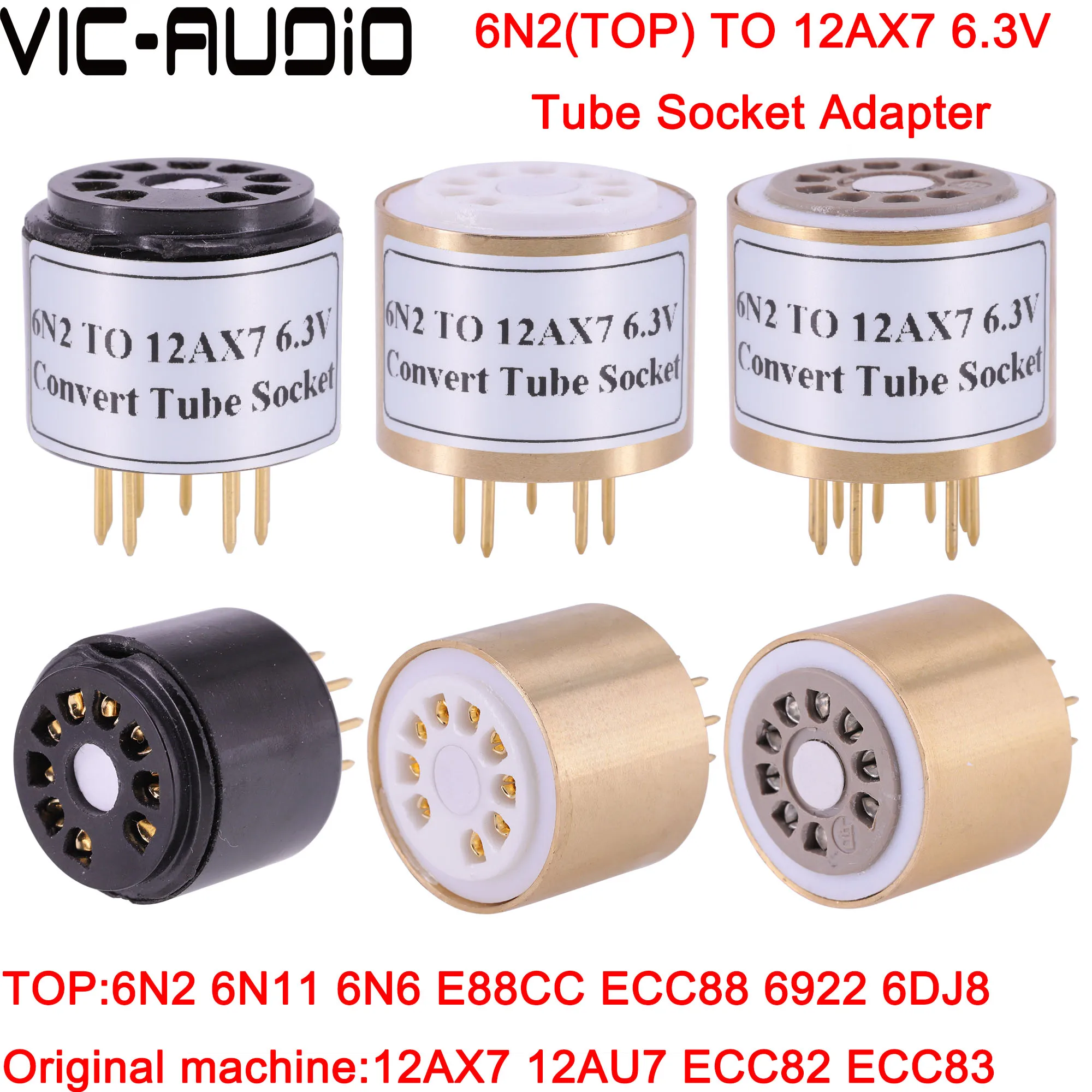 1 шт. 6N6 6922 6N2 верхний к 12AX7 ECC83 12AX7B 6 3 в нижний DIY звуковая вакуумная трубка адаптер