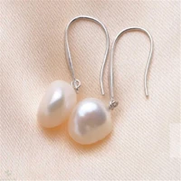 10 11mm natural baroque pearl jewelry silver earrings aurora real luxury flawless mesmerizing classic dangle