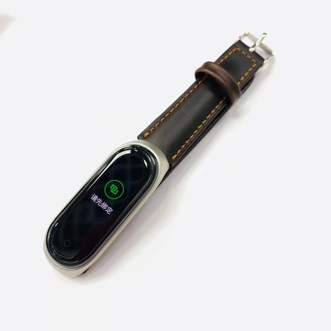 Ремешок из натуральной кожи для Xiaomi Mi Band 3 4 Miband цветной кожаный браслет наручных