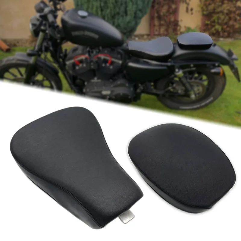 For Harley Sportster Forty Eight XL1200 XL883 XL 883 72 48 2004-2019 Driver Leather Pillow Solo Seat Cushion Passenger cushion