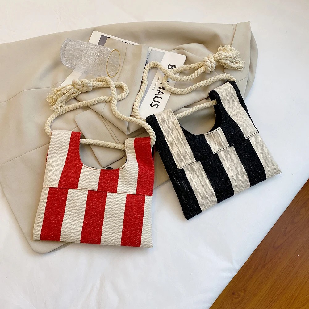 

Fashion Bolsas Feminina Stripe Pattern Printing Shoulder Crossbody Messenger Bag Women Casual Canvas Small Purse Handbags