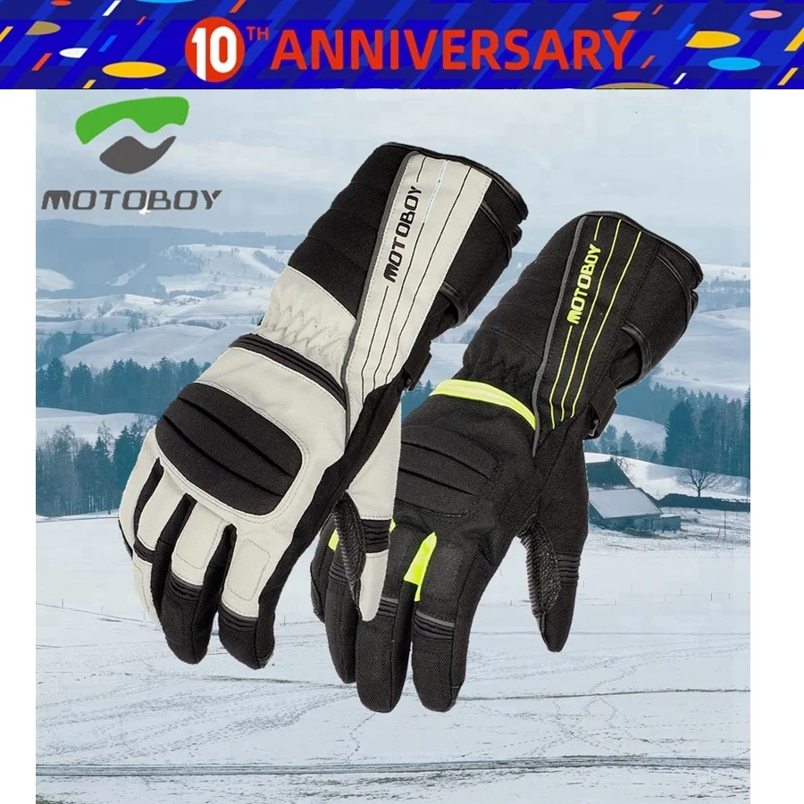 Free shipping 1pair MOTOBOY Touch Screen Motorcycle Gloves Winter Warm Waterproof Windproof Oxford Sheepskin Protective Gloves