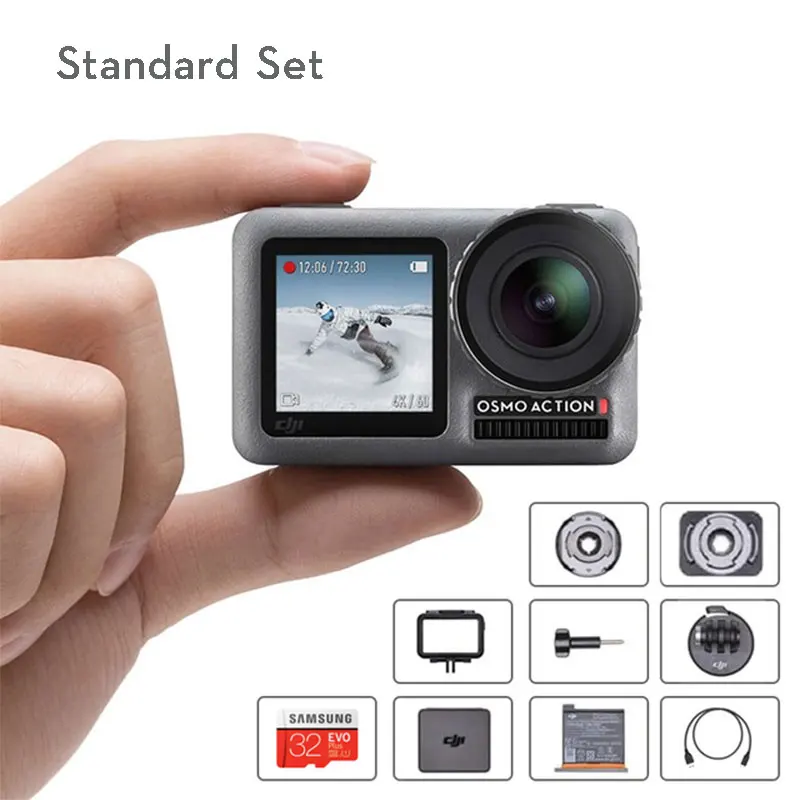 Standard set DJI Osmo Action двойные экраны 4 K HDR видео UHD качество изображения Водонепроницаемый бренд - Цвет: Standard set