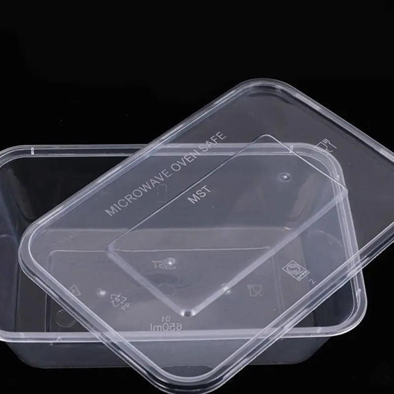 

50pcs 500/650/700/1000ml Transparent Fruit Carry Out Box Disposable Salad Meal Containers Food Storage Box Take Out Packing Box