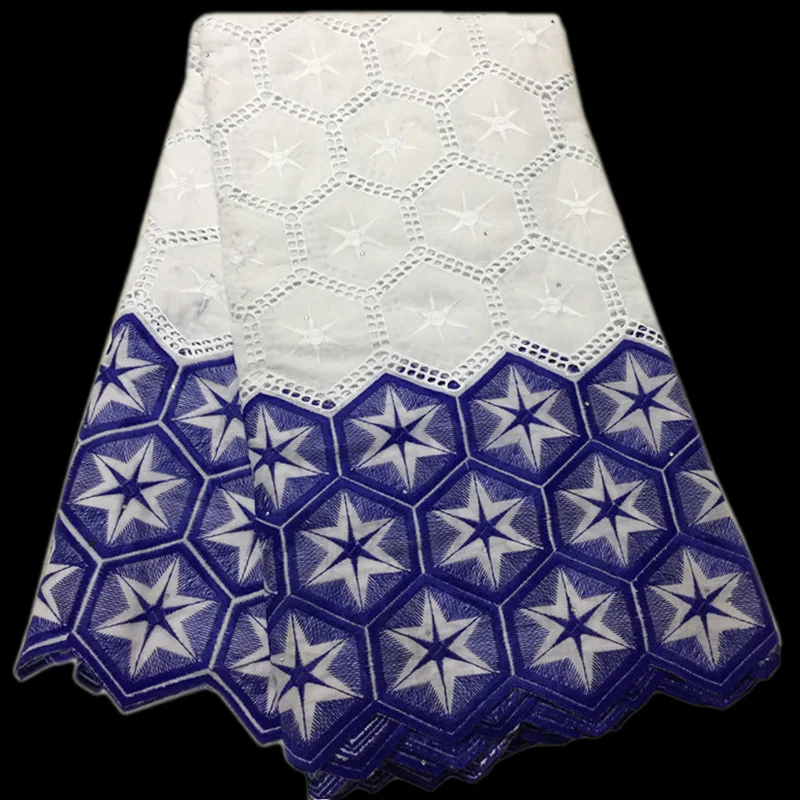 

Swiss Voile Lace with stones women dresses newest embroidered wonderful stars pattern PS94 Hollowed out African Cotton Fabric
