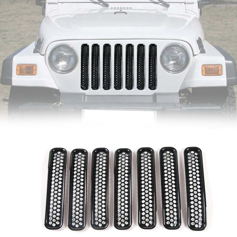 Сетка для пчелиных сот на переднюю решетку набор вставок 1997 2006 Jeep Wrangler TJ и