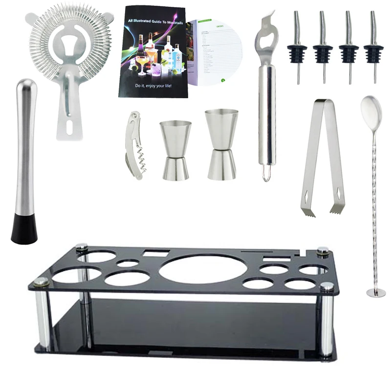 IYouNice Бостон шейкер для коктейлей из нержавеющей барный коктейль набор с Винная