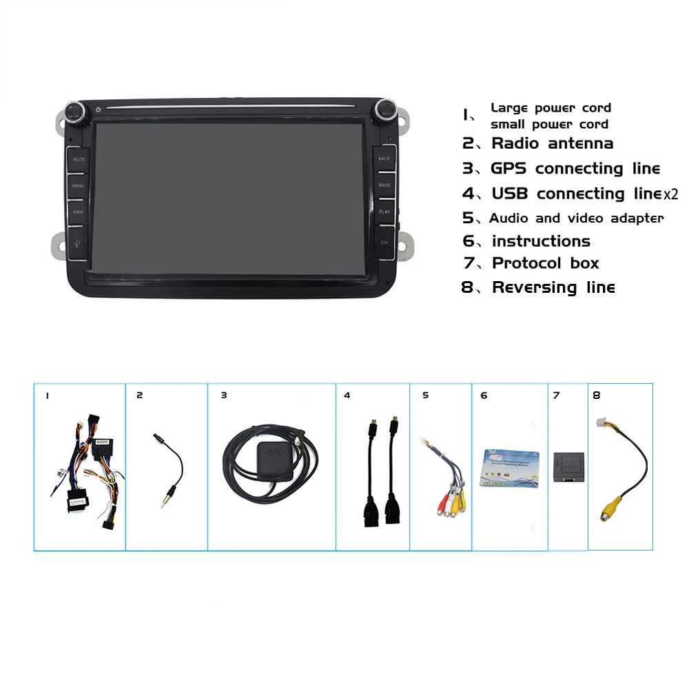 

ChunQiLi Autoradio 8" Touch Screen 2 Din Car Radio MP5 Bluetooth USB FM Radio Multimedia Player Rear View Camera For Volkswagen
