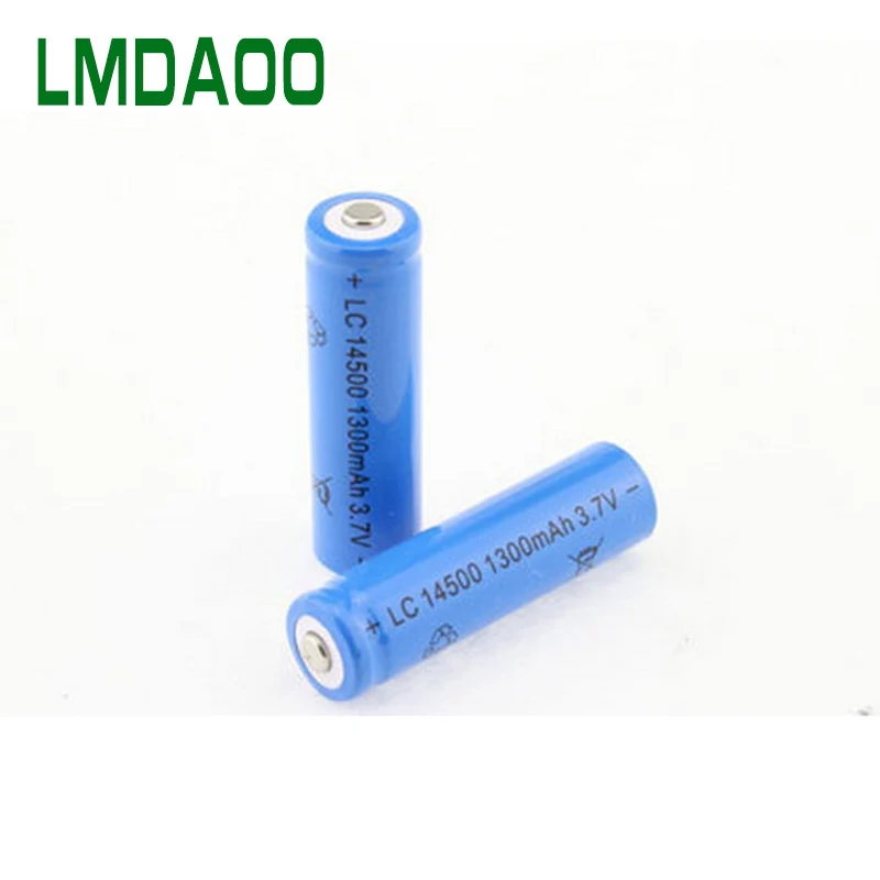 1/2/4 батарейки типа АА 14500 1300mah 3,7 V литиево-ионная аккумуляторные батареи и светодиодный фонарик