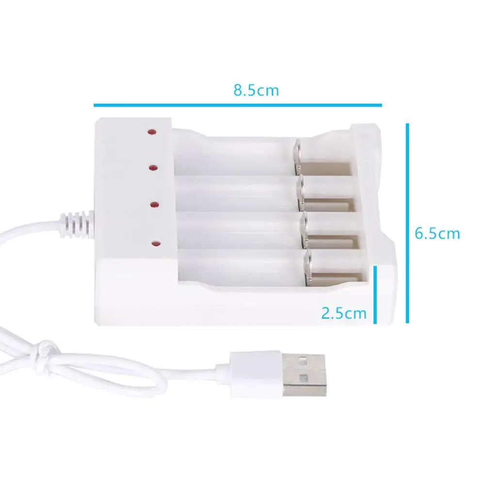 Зарядное устройство для аккумуляторов 4 слота USB быстрая зарядка защита от