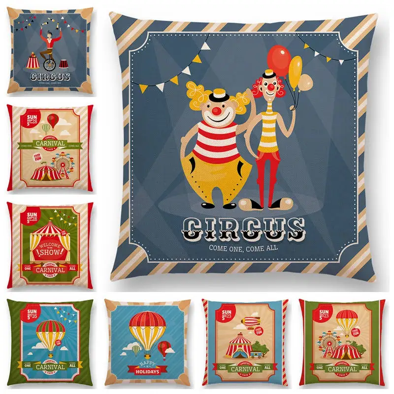Новинка чехлы для диванных подушек с изображением счастливого цирка парка