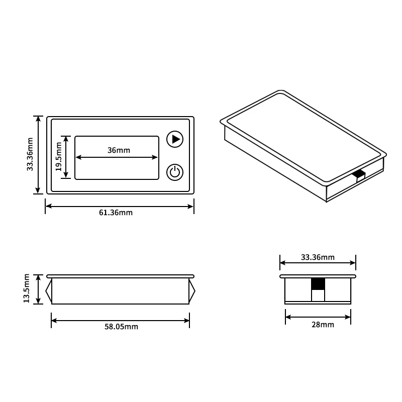 Alconstar-цифровой вольтметр DC10V-100V светодиодный цифровой Амперметр Температура
