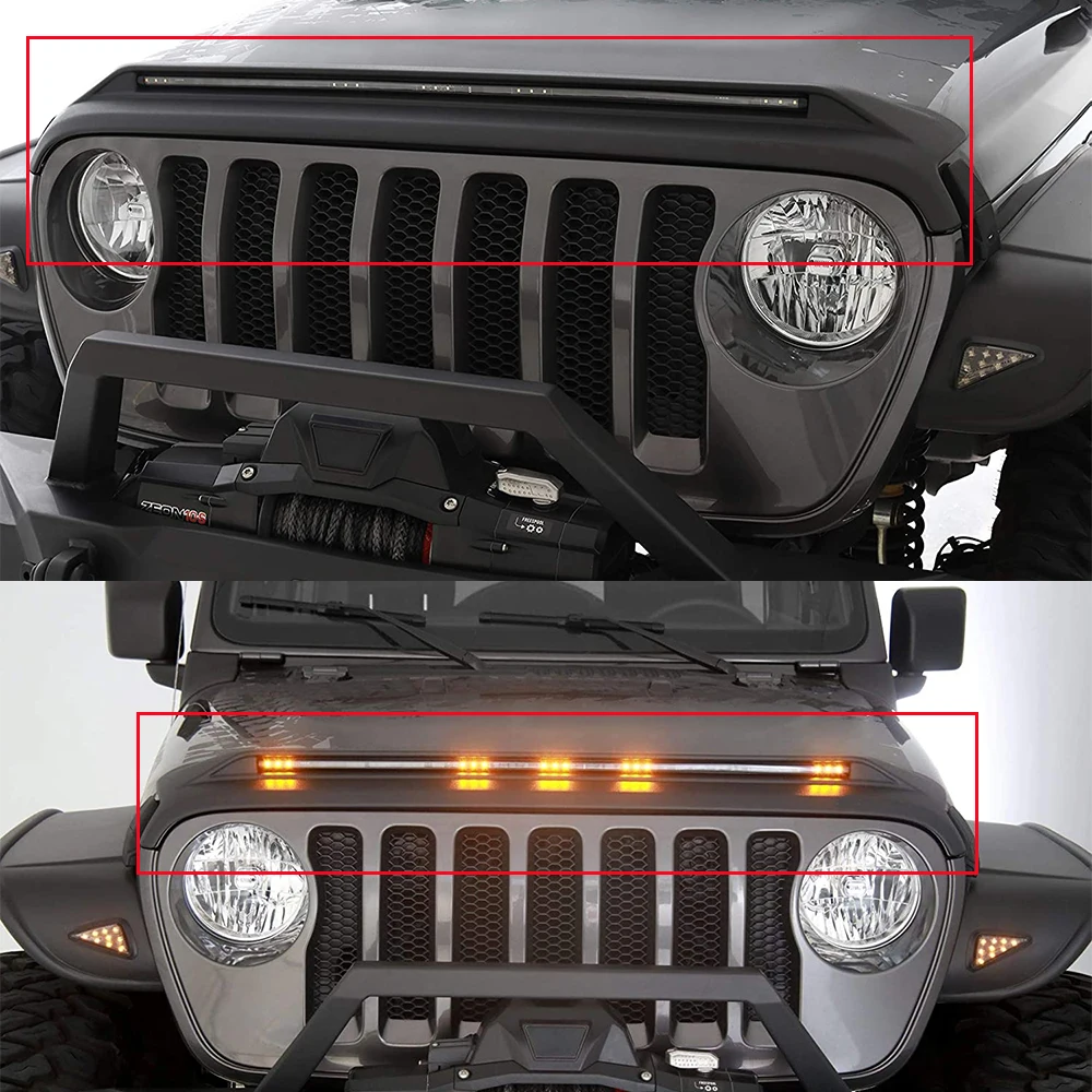 Передний песчаный блок с янтарсветильник для Jeep Wrangler JL 2018-2020 защита капота