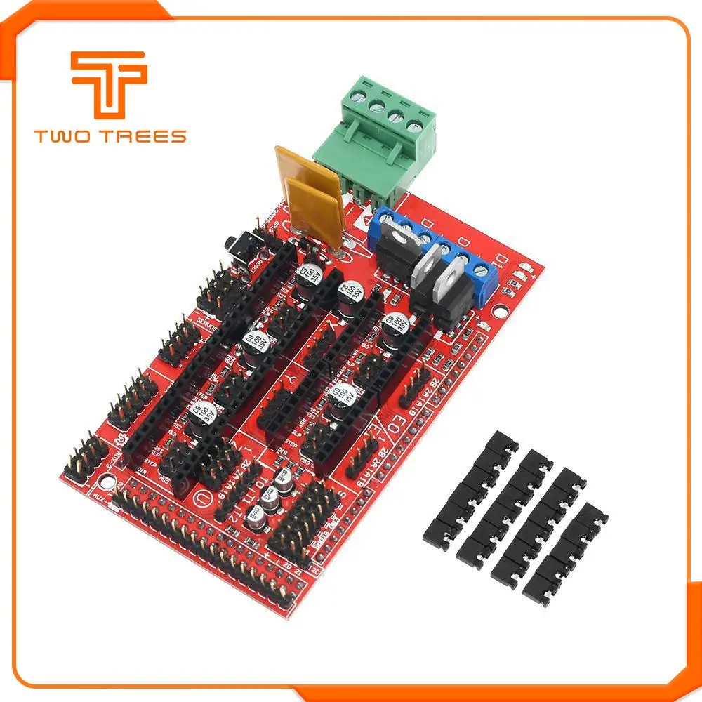 Reprap Mendel Ramps 1,4 Плата управления расширения панель с радиатором обновления Ramps 1,4 Ramps 1,5 Для arduino части 3d принтера