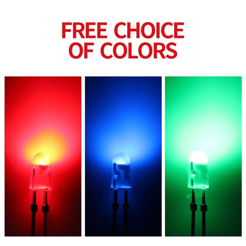 1000PCS 3x4x6mm oval colored short leg lamp bead light-emitting diode LED | Лампы и освещение