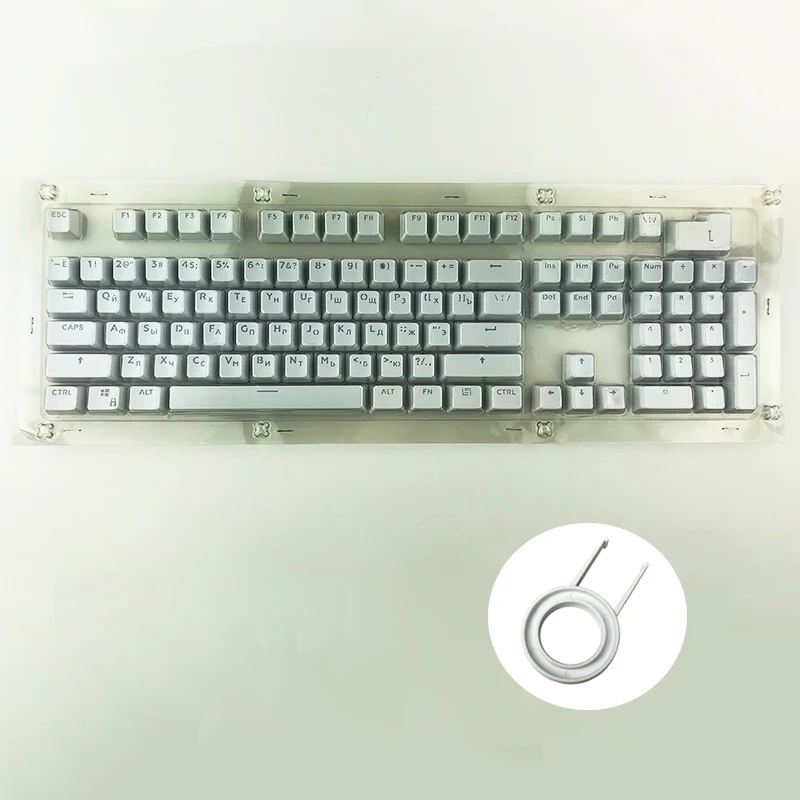 White (Blister) Русские колпачки для механической клавиатуры, совместимые с переключателями MX, сменные прозрачные колпачки со светодиодным освещением - Цвет: White (Blister)