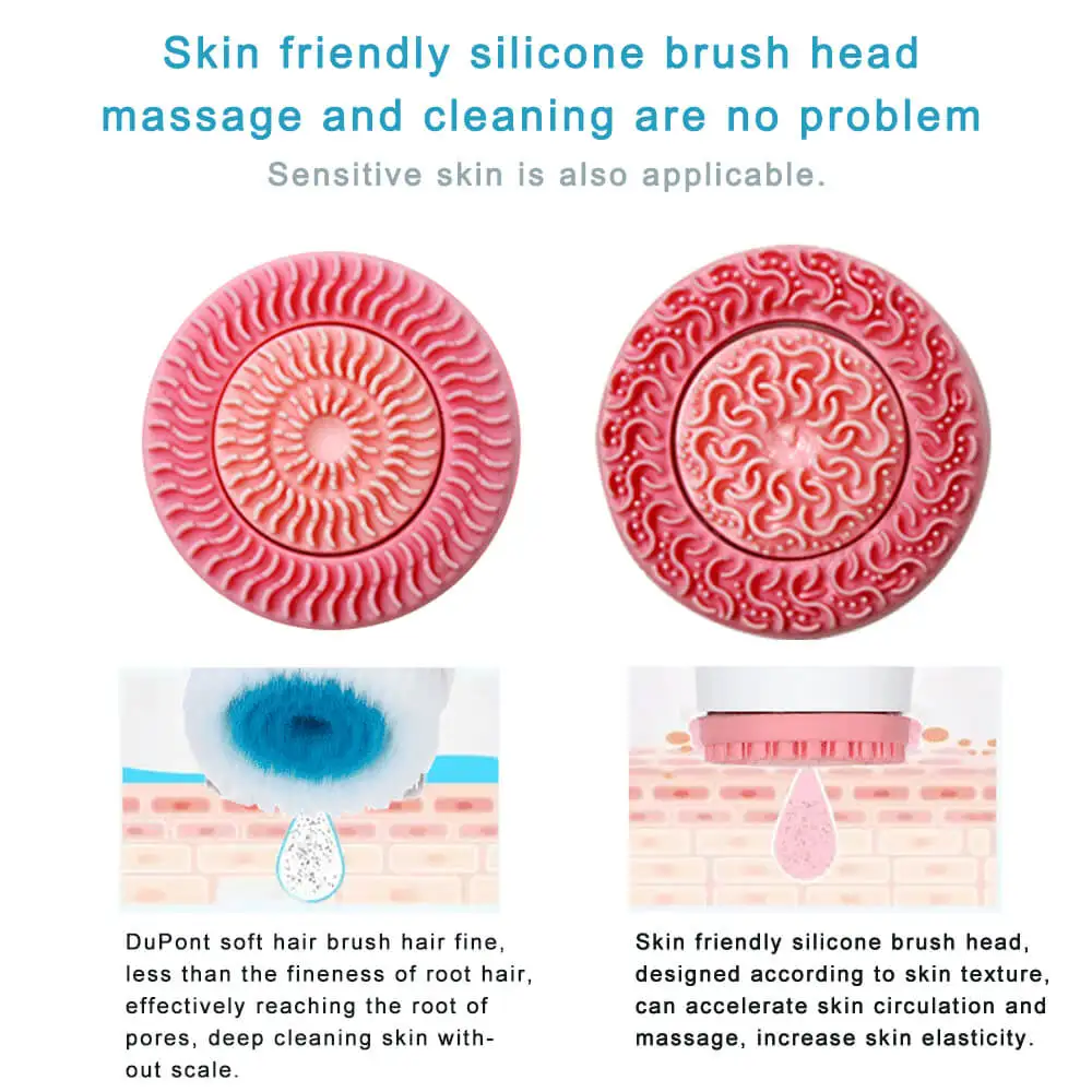 Электрическая щетка для мытья лица Очищение бытовая силиконовая красоты кожи