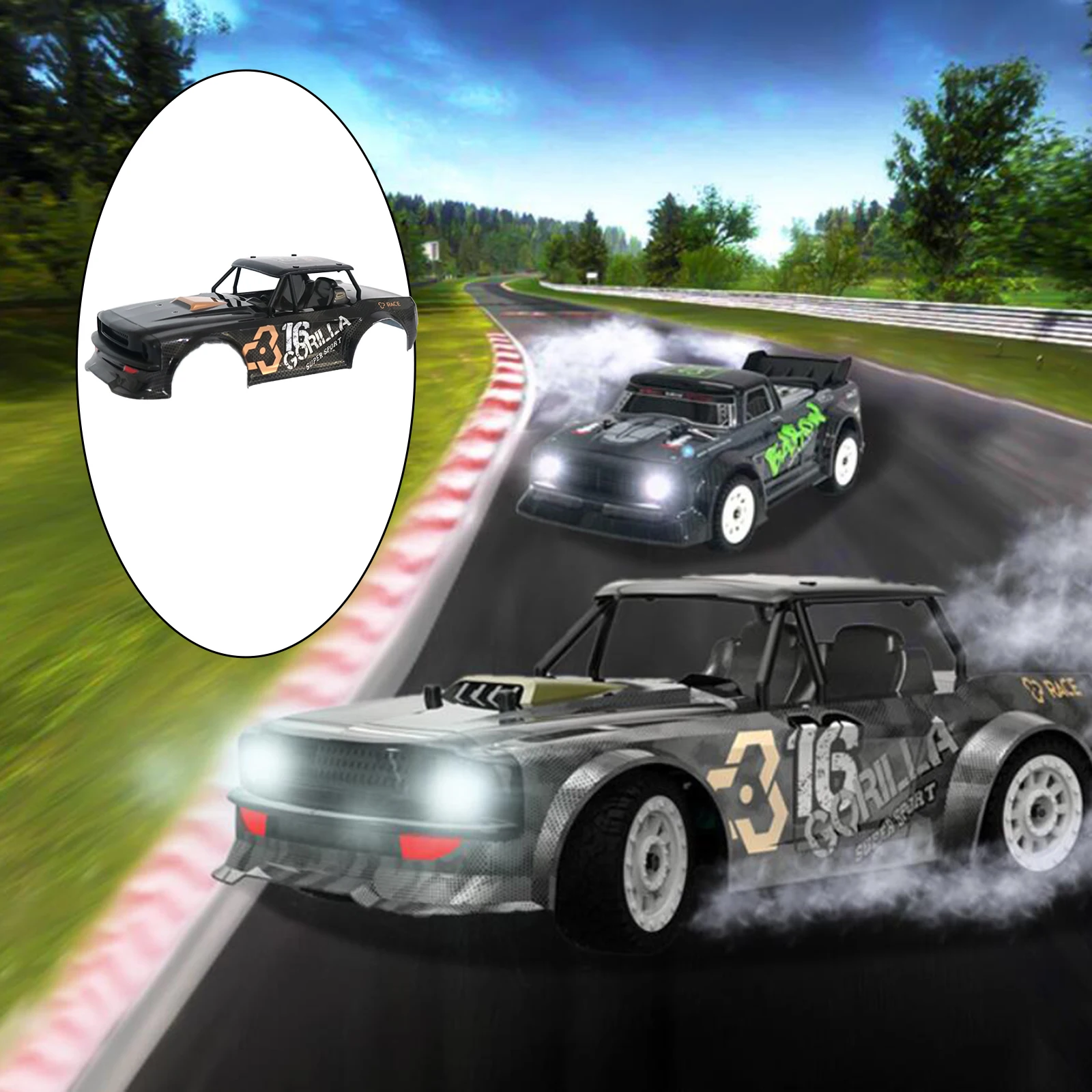 

Чехол для корпуса с рисунком, Сменный Чехол для телефона 1/16, обновленные аксессуары для самостоятельной сборки радиоуправляемого автомоби...