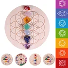 7 шт.компл. натуральный хрустальный щебень смешанный семь чакр кварц + семь звезд массив деревянная тарелка лечебный баланс домашний Декор подарок