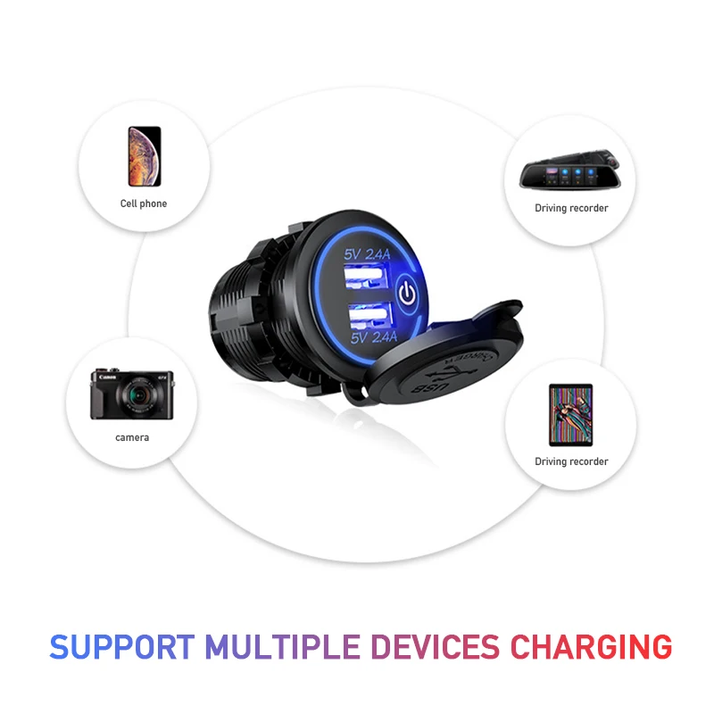 Розетка для автомобильного прикуривателя сплиттер двойной USB модифицированный