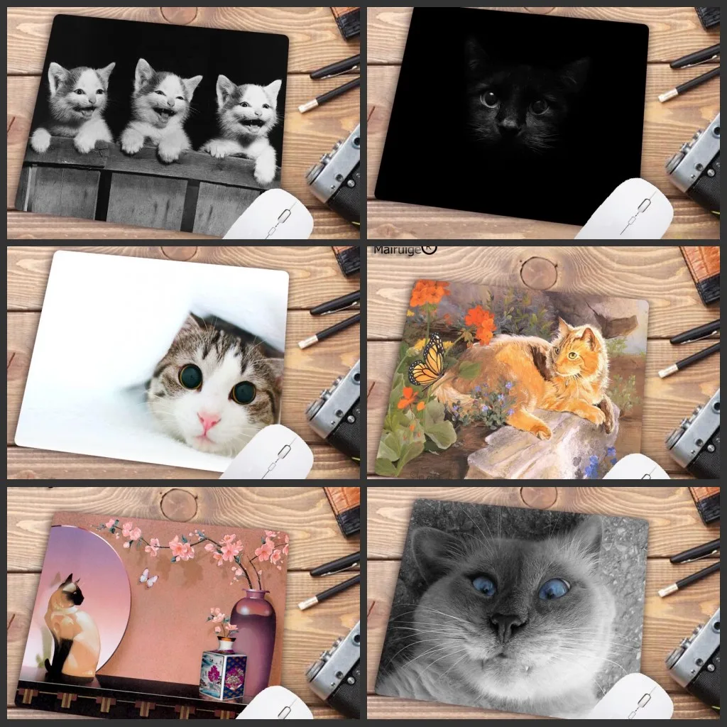 XGZ Small Size Rubbe Mouse Pad Cute Cat Animal Mat Gaming Player Gamer Desktop Computer Laptop Mousepad Games 22X18CM | Компьютеры и
