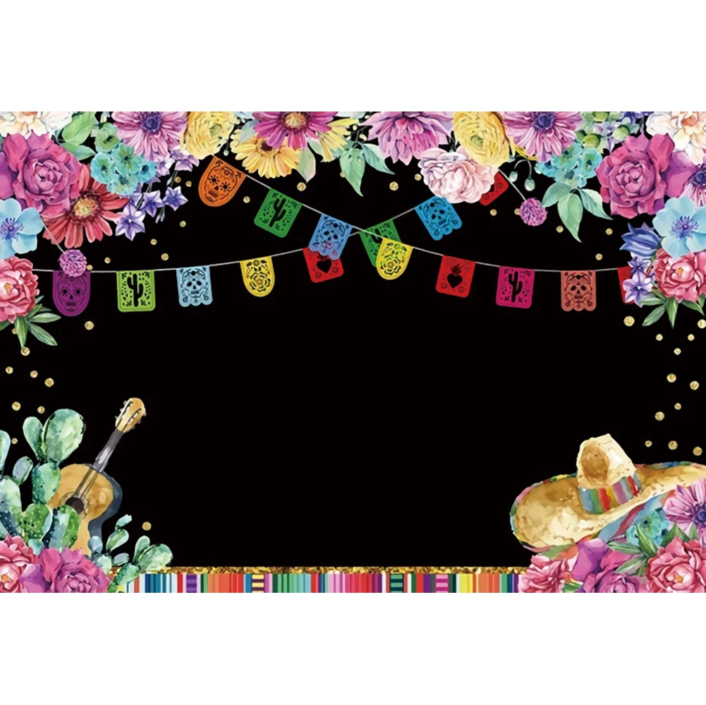 Виниловый фон для студийной фотосъемки с изображением пятых мая Мексики кактуса