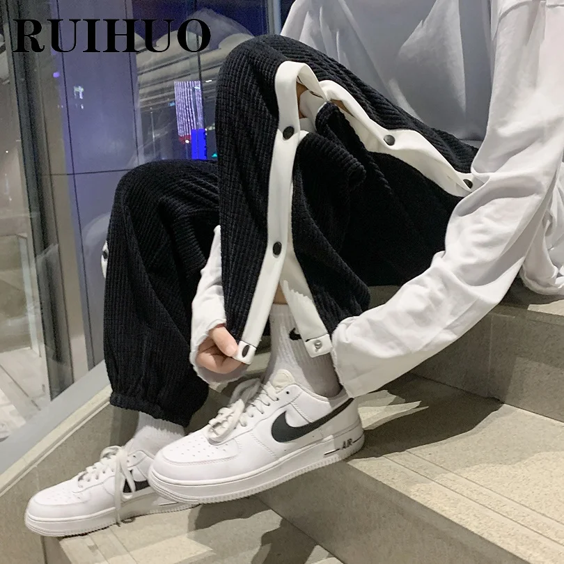 

RUIHUO Casual Pants Men Clothing Street Wear Mens Sweat Pants Harajuku Fashion Big Size M-2XL 2022 Spring New Arrivals