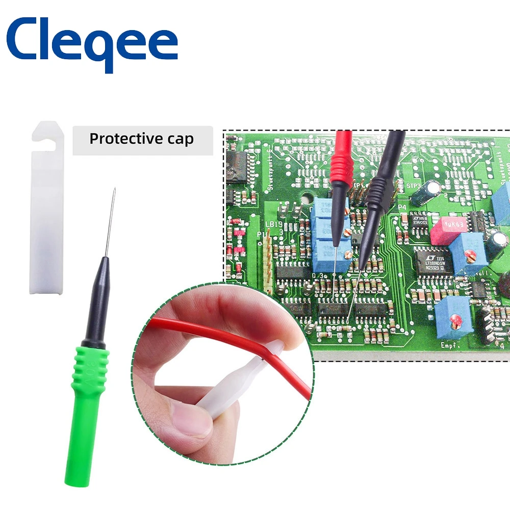 Cleqee Multimeter Test Leads Kit Safety Piercing Probe 4mm Banana Plug Stainless Needle Alligator Clips Automotive Tool Set | Инструменты
