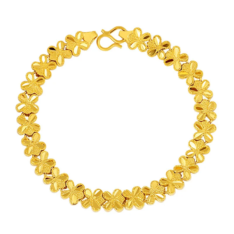 

Fashion 3D Grass Bracelet Vietnam Sand Gold Bride Wedding Wedding Jewelry Bangles for Women Luxury Jewellery Gold Plated Chain