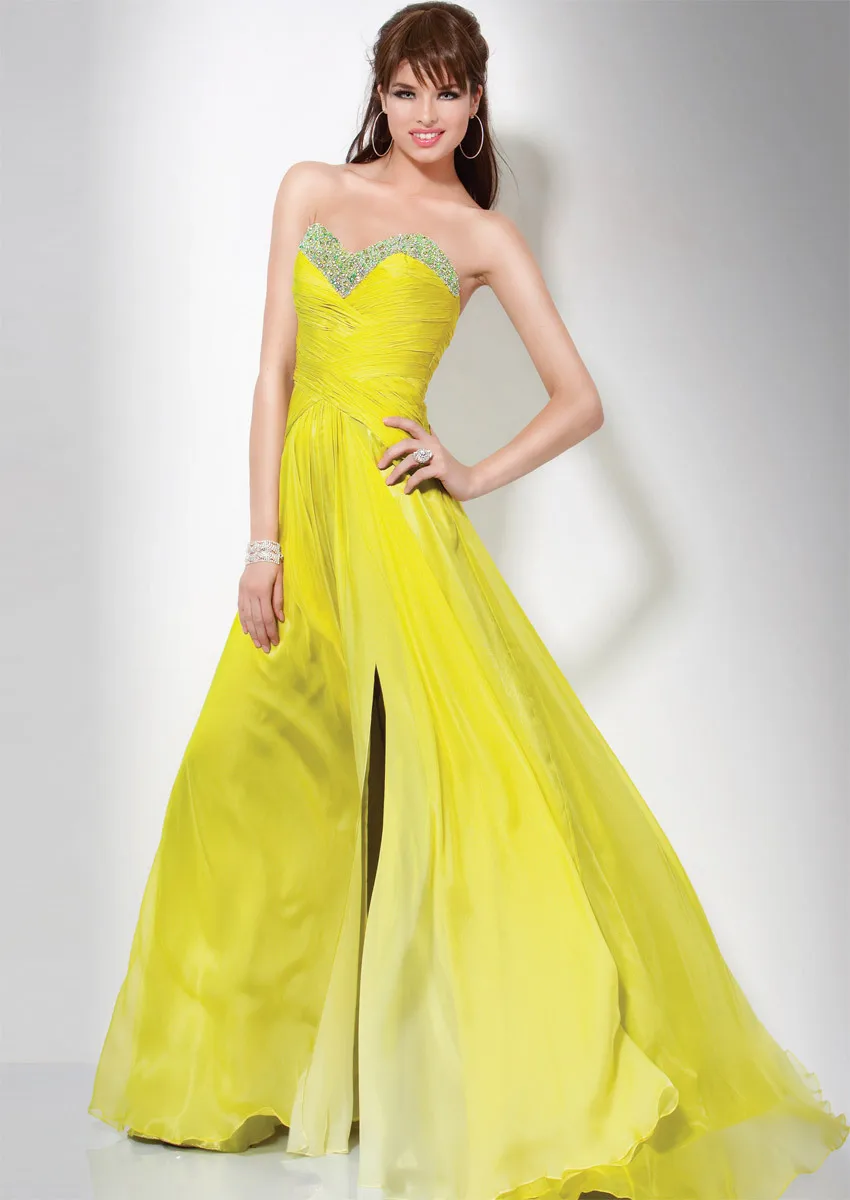 

free shipping fashion robe de soiree 2018 fashion vestido de festa longo yellow crystal party gown Graduation bridesmaid dresses