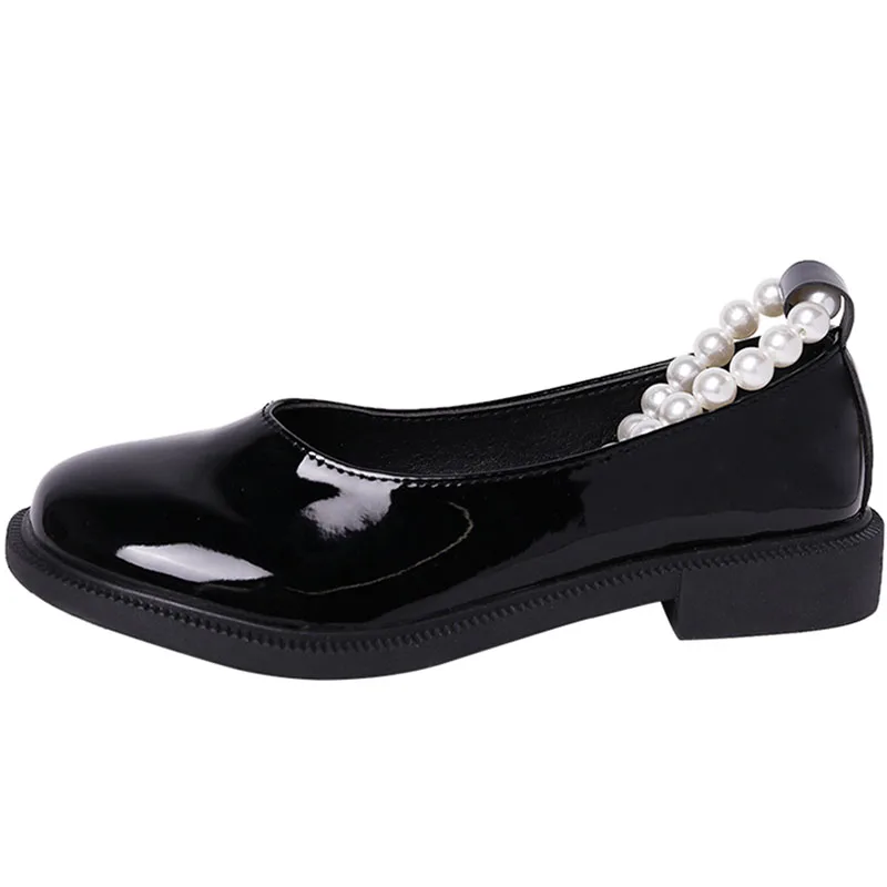 

Thick-Soled Mary Jane Shoes Woman PU Leather Women Summer Pearl 2021 Single Shoes Female Casual Shallow Low Heel Footwear