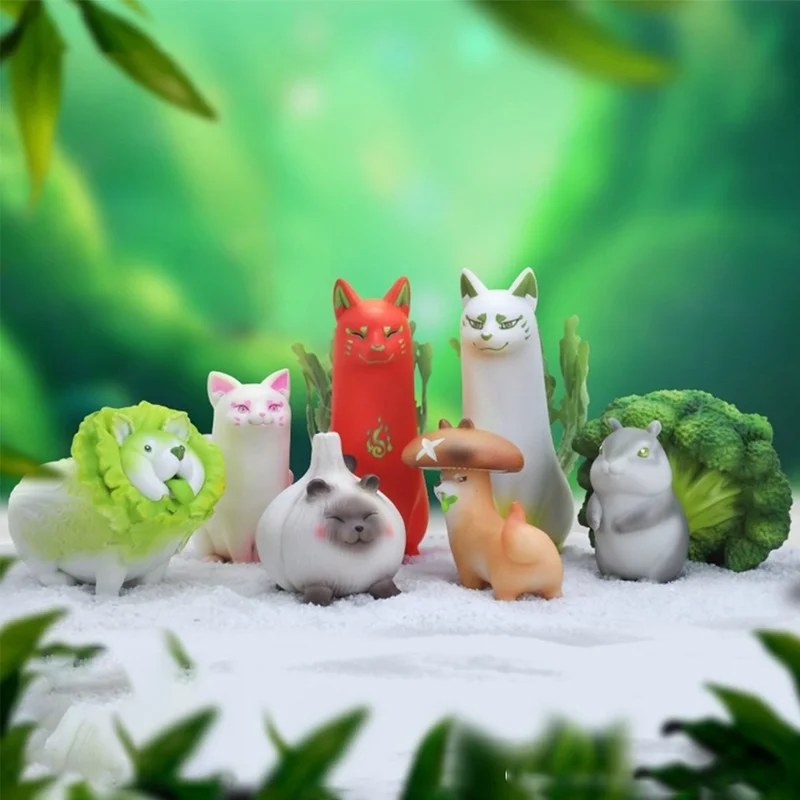 

Vegetable Elf Blind Box Vegetable Dog Blue Flower Mouse 9cm Children's Birthday Gift Q Version Hand-made Model Decoration