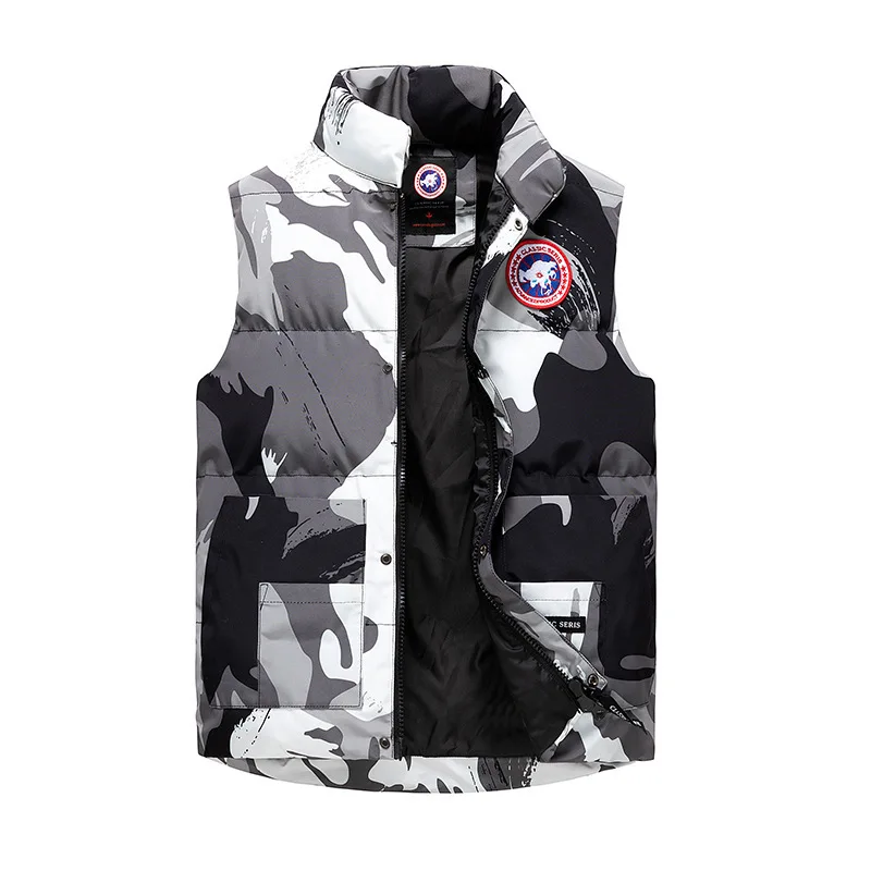 

2021 Fashion Sleeveless Jacket Mens Thickening Cotton Vest Warm Vest Winter Male Camouflage Waistcoats Men Casual Windbreakers