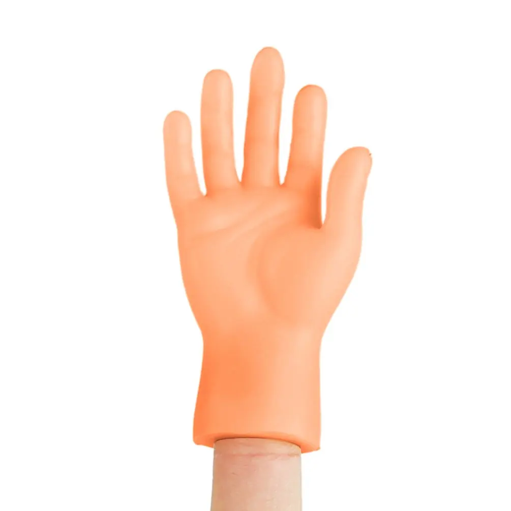 

1 Pair Mini Hands Funny Simulation Left Right Finger Sleeve Cat Face Head Massager Pet Interactive Toy Children Novelty Toys
