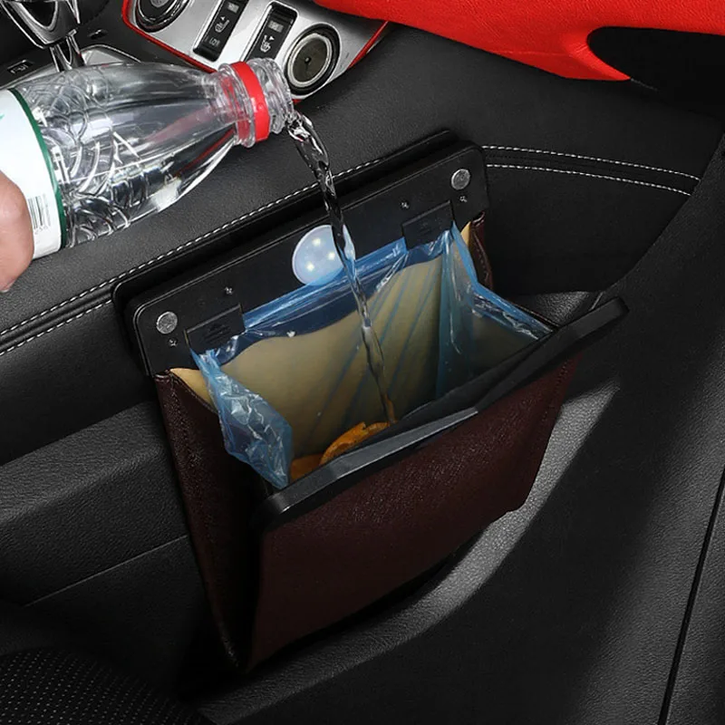 

Car Trash Can Front-Row Hanging Trash Can Foldable Storage Car Co-Pilot Trash Bag Car Storage And Finishing Supplies