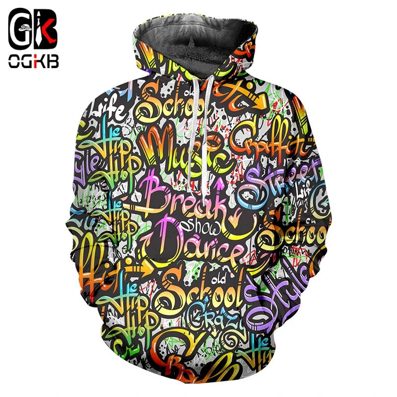 

OGKB 3d Hoodie Psychedelic Men's Hoodie Element Hoodie Casual Abstract Hoodie Anime Graffiti Hoodie Print Fun 3d Print Oversized