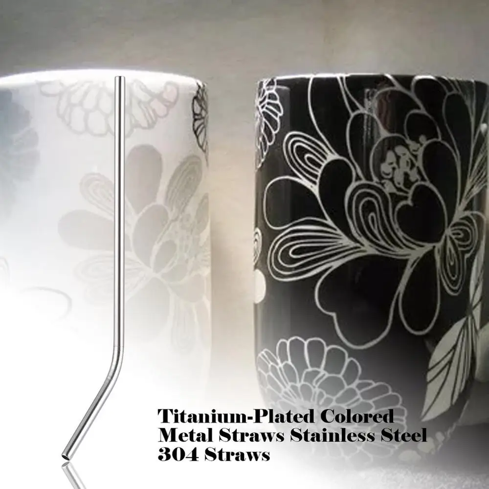 Многоразовая Питьевая солома с покрытием из титана высокое качество 304