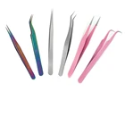 1 шт. пинцеты прямые, изогнутые для наращивания ресниц, высокоточные пинцеты для бровей, щипчики для нейл-арта, инструменты для макияжа