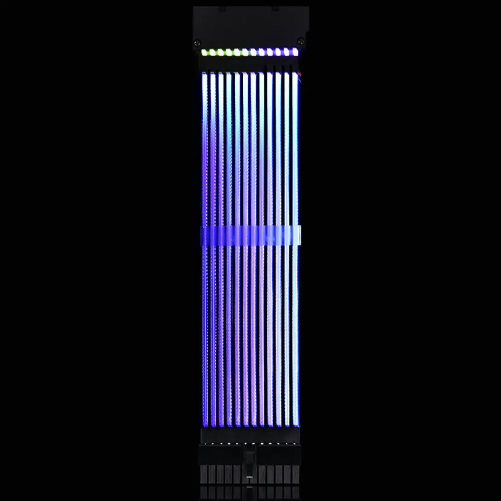24 контактный + 8 КОНТАКТНЫЙ неоновый RGB PSU Line Чехол для настольного компьютера