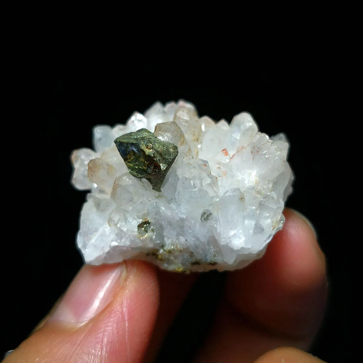 

12g B1-3 Natural Red Quartz Chalcopyrite Mineral Crystal Specimen Decoration Collection From Jiangxi Province, China