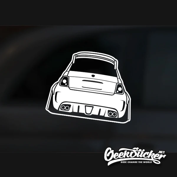 

2 Color 500 Car silhouette Hellaflush Car Sticker Waterproof Reflective Decal For Fiat 500c Abarth 595 695 Fiat 500c Accessories