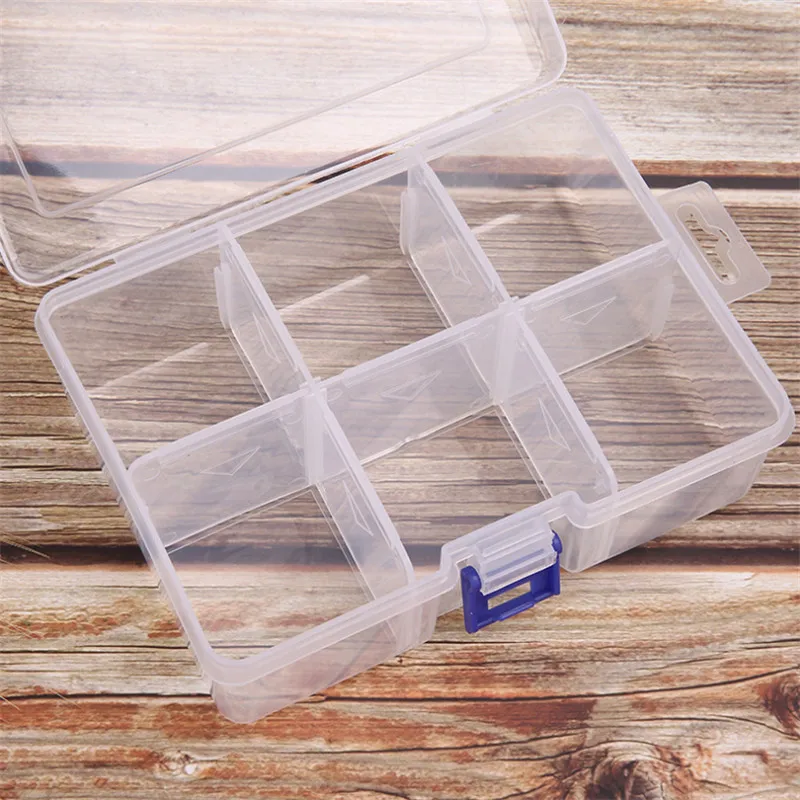 1 шт. Большая пластиковая коробка с 6 сетками простой в использовании и переносной