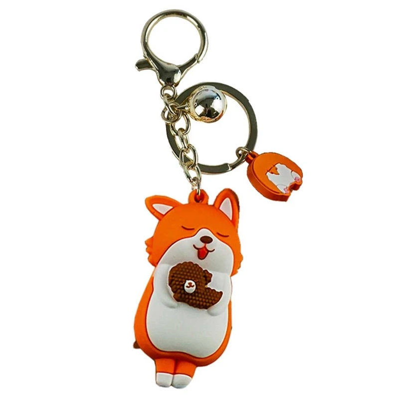 

Cartoon Welsh Corgi Dog Keychain Bag Decoration Pendant Car Key Ring Women Men Jewelry Gift