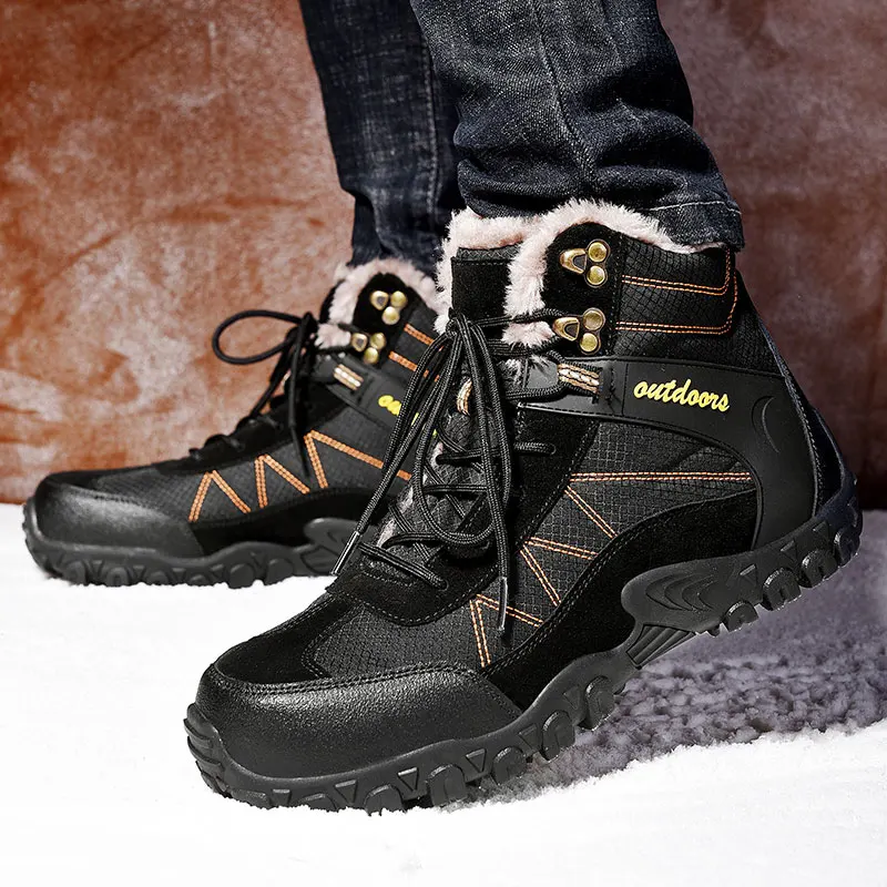 Мужские зимние походные ботинки мужская кожаная уличная спортивная обувь