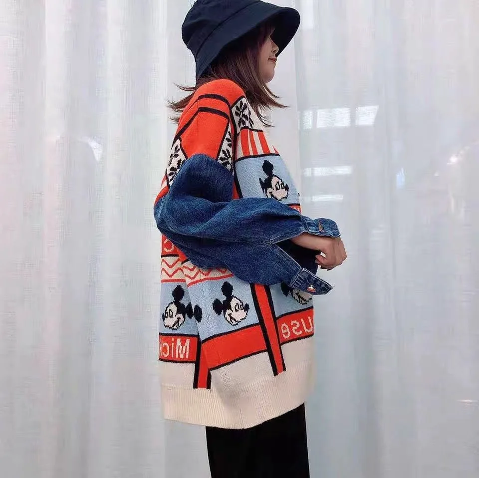 2019 осенне-зимний новый кардиган свитер с Микки Маусом женский Корейская версия