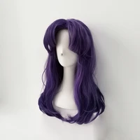eva katsuragi misato wigs styled long purple curly women cute heat resistant synthetic hair anime cosplay wig wig cap