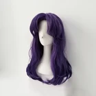 Парик Katsuragi Misato из ЭВА длинные фиолетовые вьющиеся женские Милые термостойкие синтетические волосы Аниме косплей парик с шапочкой