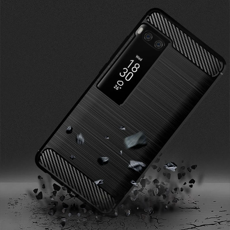 Мягкий чехол для Meizu Pro 7 Plus силиконовый бампер на карбоновое волокно мягкий TPU
