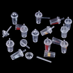 Мини 3 шт.лот 1:12 кукольный домик Питьевая чашка с соломинкой моделирование напиток еда напиток чашка игрушка украшение модель игрушки